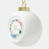 ベビーガールアンダーザシー誕生統計キープサケ セラミックボールオーナメント (右)