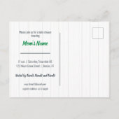 ベビーガールイーグルグリーンベビーシャワー招待状 インビテーションポストカード (裏面)