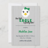 ベビーガールイーグルグリーン垂直ベビー発表 案内状 (正面)