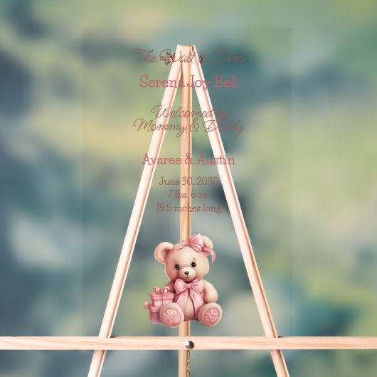 ベビーガールウェルカムサイン アクリルサイン (ニュートラル)