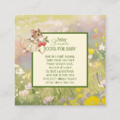 ベビーガールウッドランド動物シャワー用の本 エンクロージャーカード (正面)