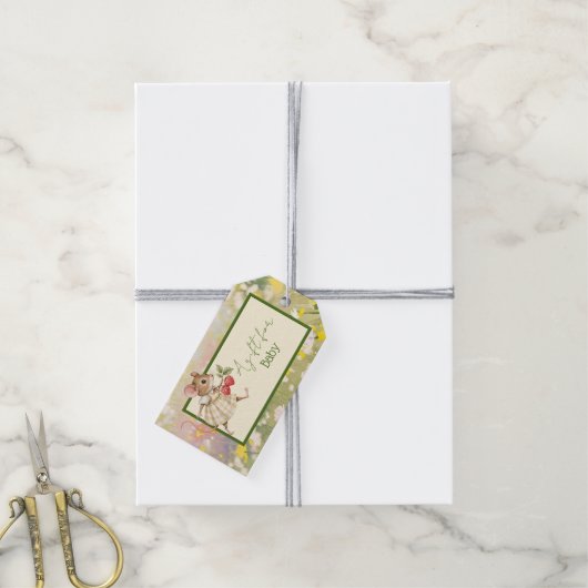 ベビーガールウッドランド動物シャワー ギフトタグ (より糸付き)