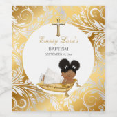 ベビーガールエスニック《キリスト教》洗礼式や命名式バプテスマ金ゴールドシルバー ワインラベル (シングルラベル)