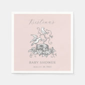 ベビーガールエレガントバードネストベビーシャワー スタンダードカクテルナプキン (正面)