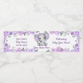 ベビーガールエレファントパープルウォーターラベルフローラ ペットボトルラベル (シングルラベル)