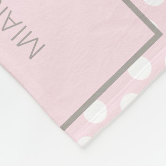 ベビーガールエレファントピンクシルバー誕生のお知らせ フリースブランケット (角)