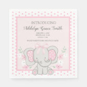 ベビーガールエレファントピンク水玉模様園区シーシャワー スタンダードランチョンナプキン (正面)