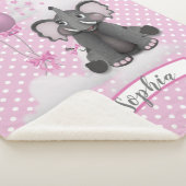 ベビーガールエレファントピンク水玉模様 |バルーン名 シェルパブランケット (3/4)