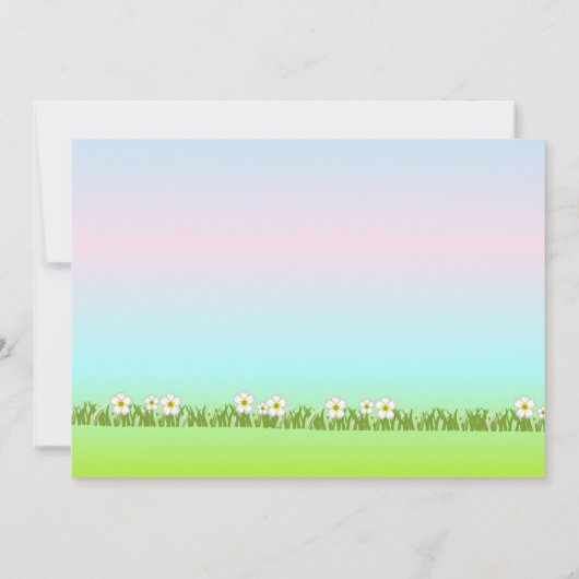 ベビーガールエレファントフラットアナウンスメントカード 案内状 (裏面)