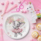 ベビーガールエレファントベビーシャワープレート ペーパープレート (パーティー)