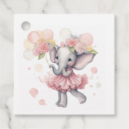 ベビーガールエレファントメッセージカード フェイバータグ