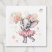 ベビーガールエレファントメッセージカード フェイバータグ (裏面)