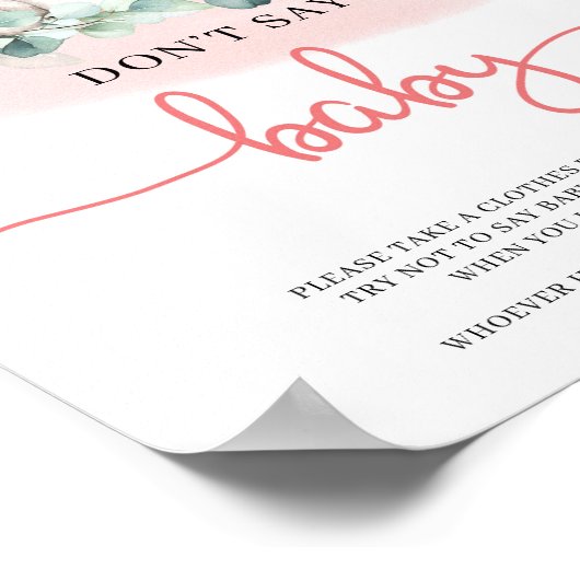 ベビーガールエレファントユーカリはベビーゲームを言わない ポスター (角)