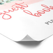 ベビーガールエレファントユーカリプタスゲストブックサイン ポスター (角)