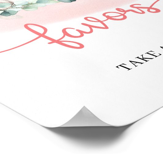 ベビーガールエレファントユーカリリースウィズサイン ポスター (角)