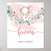 ベビーガールエレファントユーカリリースウィズサイン ポスター (正面)