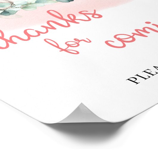 ベビーガールエレファントユーカリ感謝していスの来ための ポスター (角)