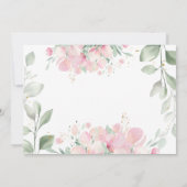 ベビーガールエレファント葉フローラベビーシャワー 招待状 (裏面)