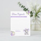 ベビーガールエレファント1st誕生日タイムカプセルカード (スタンド正面)