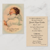 ベビーガールエンジェルバプティスマル記念神聖カード 名刺 (正面/裏面)