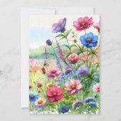 ベビーガールオブカラーとテディベアのベビーシャワー 招待状 (裏面)