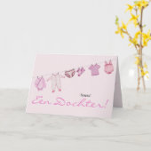 ベビーガールオランダおめでとう カード (黄色い花)