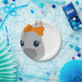 ベビーガールオレンジロンドンキーベビーシャワー ペーパープレート (パーティー)