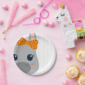 ベビーガールオレンジロンドンキーベビーシャワー ペーパープレート (パーティー)