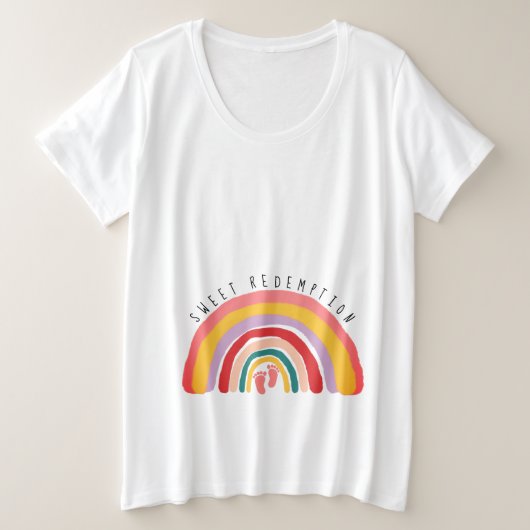 ベビーガールオンザウェイベビーバンプ妊娠 プラスサイズTシャツ (デザイン正面)