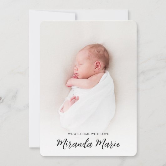 ベビーガールオーバーレイ文字生まれたばかりのフォトシックなピンク (正面)