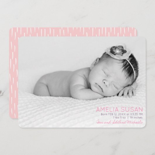 ベビーガールカスタムの写真とピンクのパターンのバック