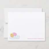 ベビーガールカスタムフラットサンキューノート ノートカード (正面)