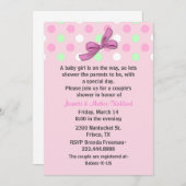 ベビーガールカップルズベビーシャワー招待状 招待状 (正面/裏面)