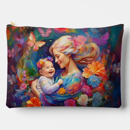ベビーガールカラフル絵を描の母 アクセサリーポーチ (正面)