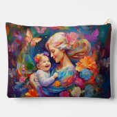 ベビーガールカラフル絵を描の母 アクセサリーポーチ (裏面)