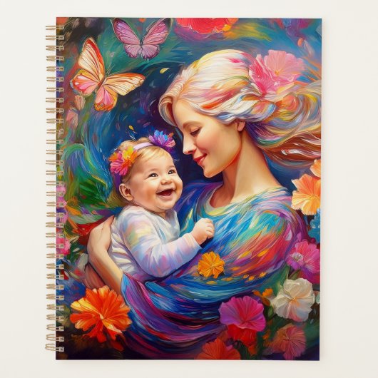 ベビーガールカラフル絵を描の母 プランナー手帳 (正面)