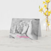 ベビーガールカードおめでとうございます カード (黄色い花)