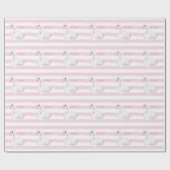 ベビーガールガーリースワンピンク台本ベビーシャワー ラッピングペーパー (フラット)