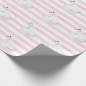 ベビーガールガーリースワンピンク台本ベビーシャワー ラッピングペーパー (角)