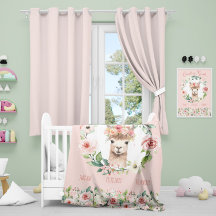 ベビーガールキュートピンクフローララマブランケット