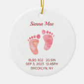 ベビーガールキープサケ生まれたばかりのス統計オーナメント セラミックオーナメント (正面)