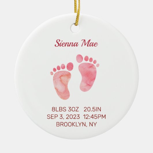 ベビーガールキープサケ生まれたばかりのス統計オーナメント セラミックオーナメント (正面)