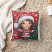 ベビーガールクリスマデザイン枕 クッション (ブランケット)
