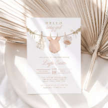 ベビーガールクローセスライン赤面ピンクボホベビーシャワー