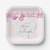 ベビーガールクローセラインインピンク紙プレート ペーパープレート (正面)