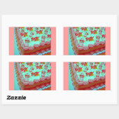 ベビーガールケーキ 長方形シール (シート)