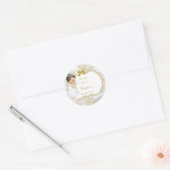 ベビーガールコミュニオンバプテスマ金ゴールドクロス ラウンドシール (封筒)