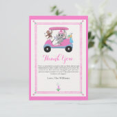 ベビーガールゴルフ象&モンキーシャワー サンキューカード (スタンド正面)