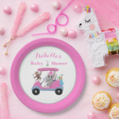 ベビーガールゴルフ象&モンキーシャワー ペーパープレート (パーティー)