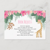 ベビーガールサファリシャワーベビーブックリクエストカード エンクロージャーカード (正面)
